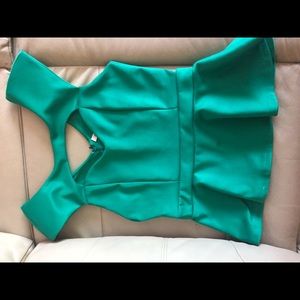 Green peplum top